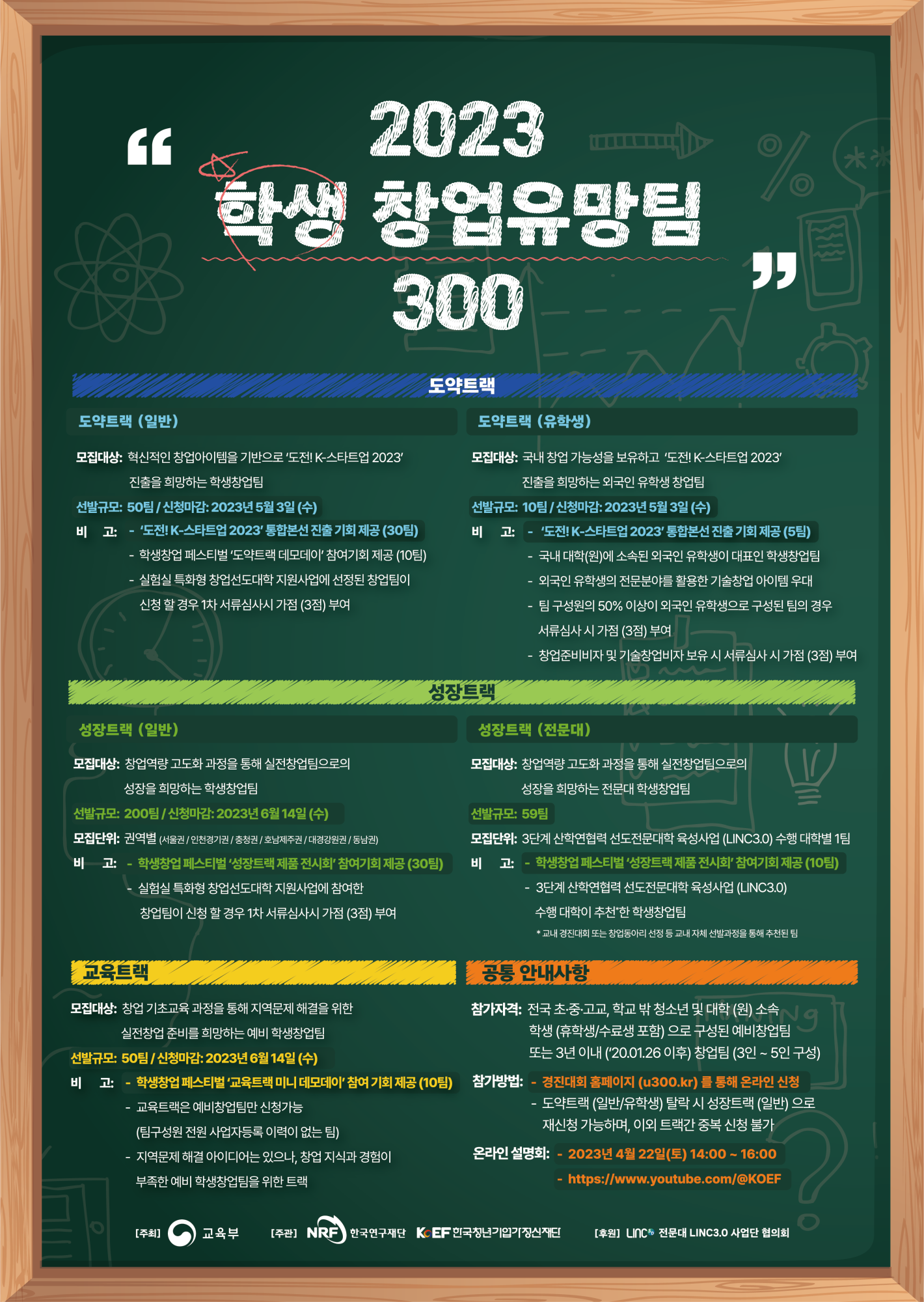 2023 학생 창업유망팀 300 포스터