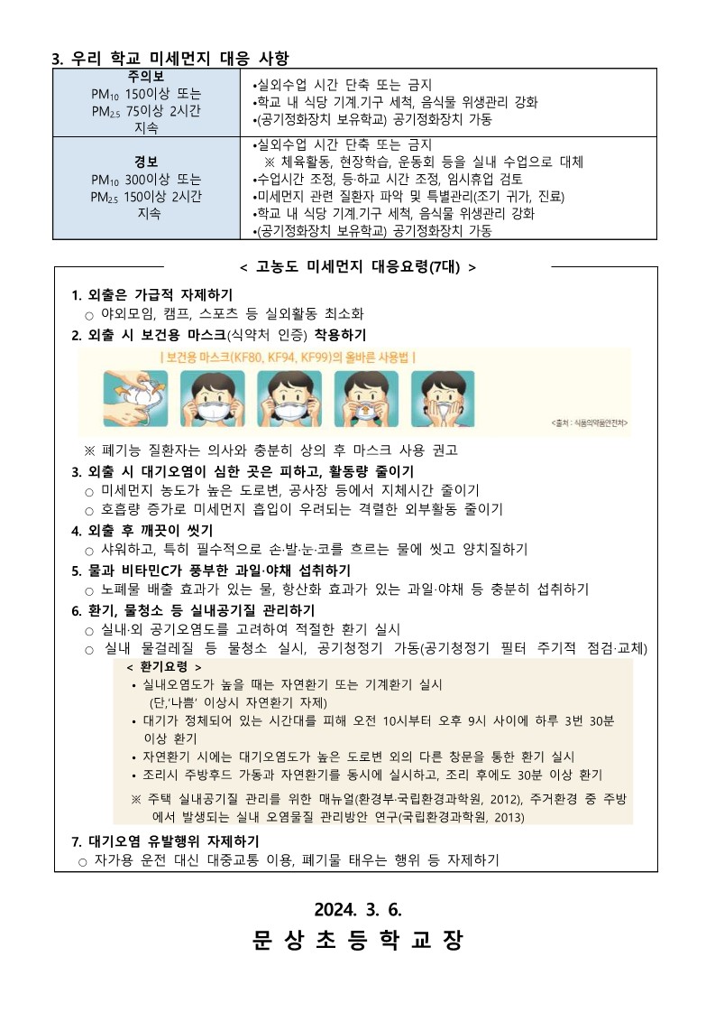 2024)미세먼지 관련 기저질환 서류 및 질병결석 인정절차 안내_문상초_2